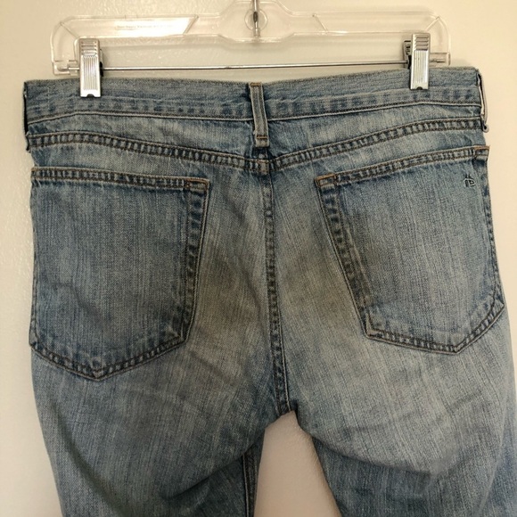Rag & Bone Boyfriend Jeans Moss Wash with Holes Lightwash Blue 26 - Picture 3 of 8